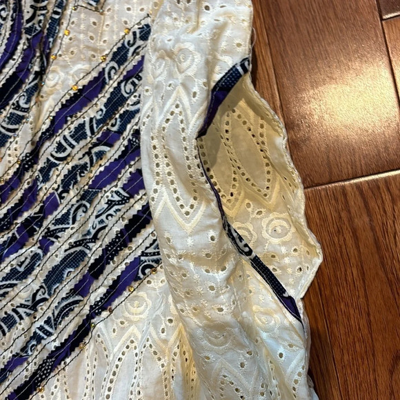 Vintage Style  Cream Lace and Ankara Midi Length Kaftan Size S/M - Picture 10 of 16